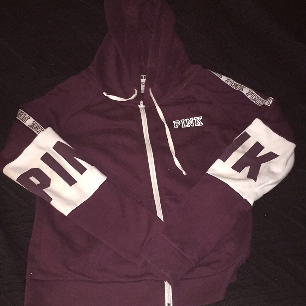 VS PINK- Burgundy, Zip up jacket- Like new
